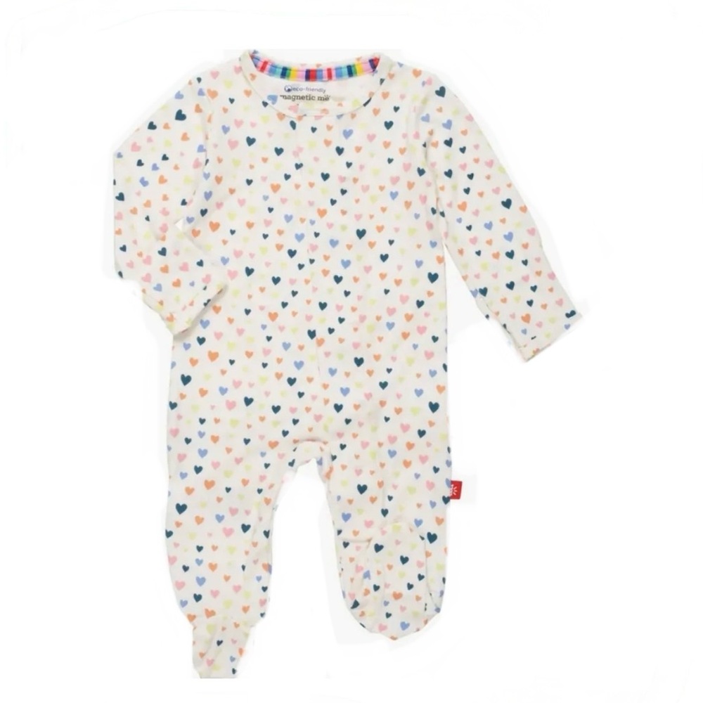 Magnetic Me Love at First Sight Heart Print Footie
